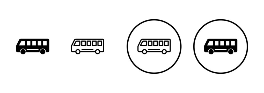 Bus Icon vector isolated on white background. Black bus vector icon