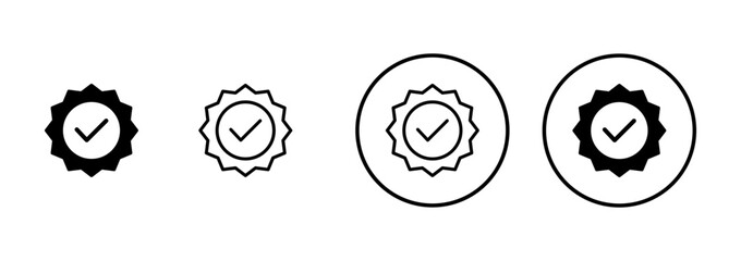 Approved icon vector isolated on white background. Certified Medal Icon vector. check mark