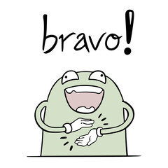Funny character applauding
