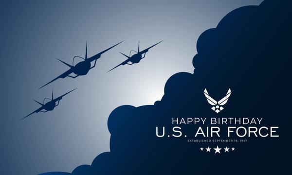 US Air Force Birthday September 18th Background Vector Illustration
