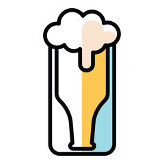 Beer glass icon Flat design Vector