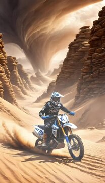 motocross rider on the desert