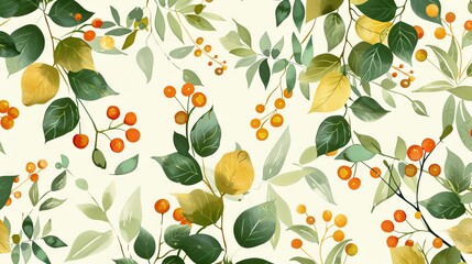 Botanical seamless background tile pattern