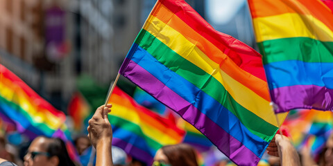 A LGBTQ+ pride parade celebrating diversity.