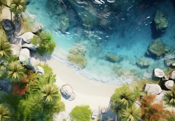 Aerial Oasis White and Blue Coastal Splendor with Tree Backdrop.jpeg