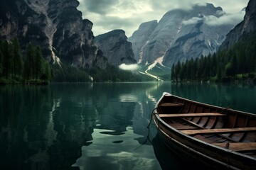 Obraz premium Italian Escapade Adventure Beckons at the Lakeside Dock.