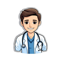 Fototapeta premium a picture of a doctor with a stethoscope on his neck