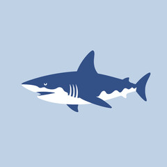 Naklejka premium Shark Vector Illustration Marine, Predator, Ocean, Teeth, Icon