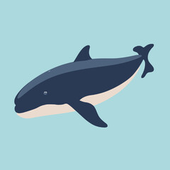Fototapeta premium Whale Flat Vector Art Simple Vector Icon Style Pattern