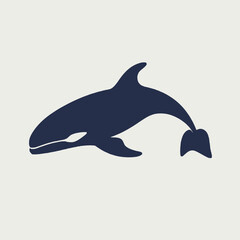 Fototapeta premium Whale Flat Vector Art Simple Vector Icon Style Pattern