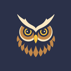 Obraz premium Wise Owl Flat Vector Art Simple Vector Icon Style