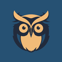Naklejka premium Wise Owl Flat Vector Art Simple Vector Icon Style
