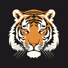Fototapeta premium Tiger Vector Illustration Big Cat, Wildlife, Stripes, Roar, Icon