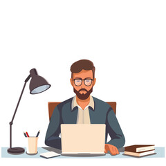 businessman working on laptop