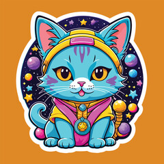 Cool Cat Stickers with hiphop for Cat Lovers
