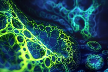 a mesmerizing abstract background adorned with intricate fractal patterns. This design showcases repeating, self-similar shapes that create an infinite loop effect. 