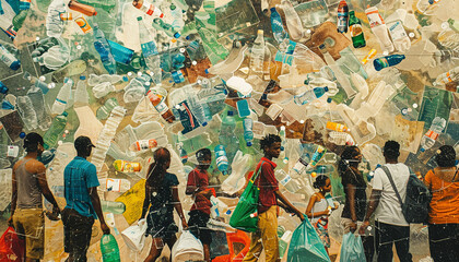 Recycling campaign. Graffiti on wall