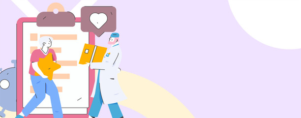 Medical characters fighting the epidemic flat vector concept operation hand drawn illustration
