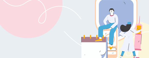 Medical characters fighting the epidemic flat vector concept operation hand drawn illustration
