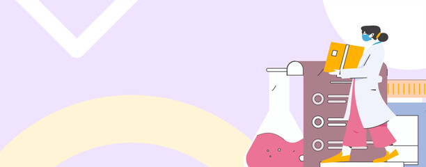 Medical characters fighting the epidemic flat vector concept operation hand drawn illustration
