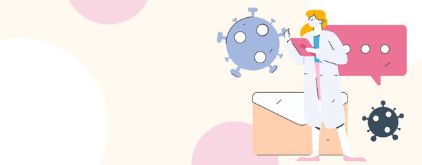 Medical characters fighting the epidemic flat vector concept operation hand drawn illustration
