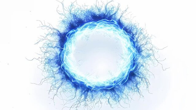 blue and white background make a circle