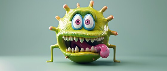 caries bacteria monster illustration wallpaper, very cartoonish and colorful