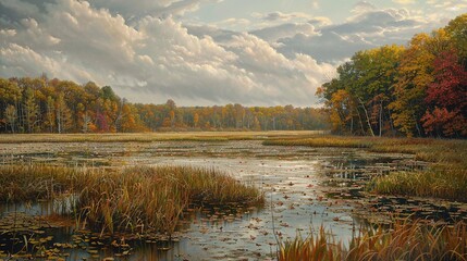 Autumn Wetlands PanoramaAutumn Wetlands Panorama