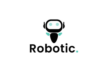 robotic logo vector icon illustration