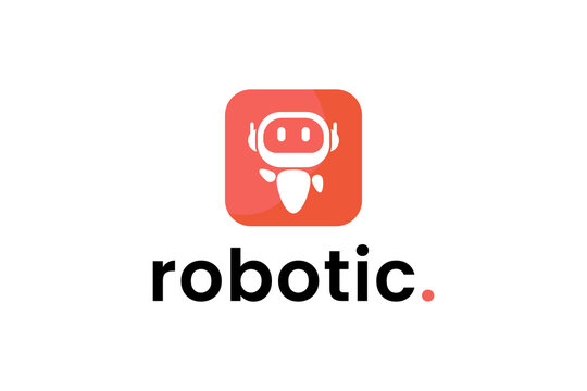 robotic logo vector icon illustration