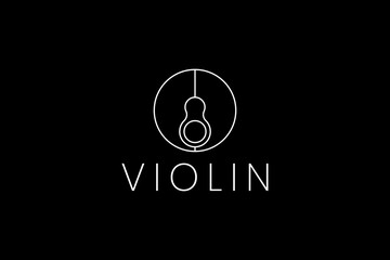 violin logo vector icon illustration