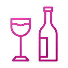 Glass wine Element gradient pink easter illustration