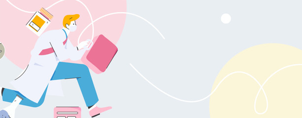 Medical characters fighting the epidemic flat vector concept operation hand drawn illustration
