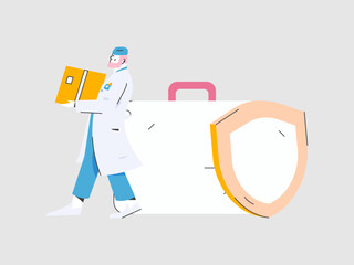 Medical characters fighting the epidemic flat vector concept operation hand drawn illustration
