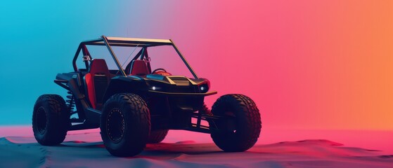 utv buggy with nice angle isolated on a gradient studio background 
