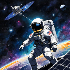 Naklejka premium astronaut in space