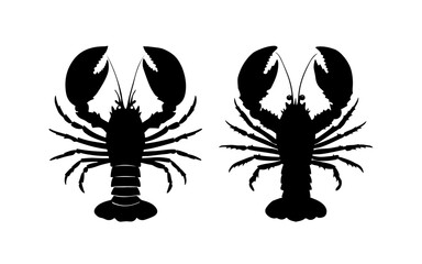 Lobster Silhouette Icon on White Background. Vector