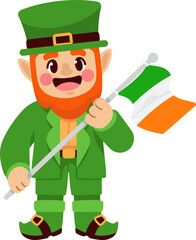 Leprechaun character, St. Patrick icon.