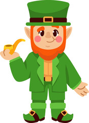Leprechaun character, St. Patrick icon.