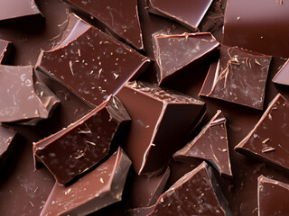 chocolate pieces on a black background