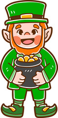 Leprechaun character, St. Patrick icon.