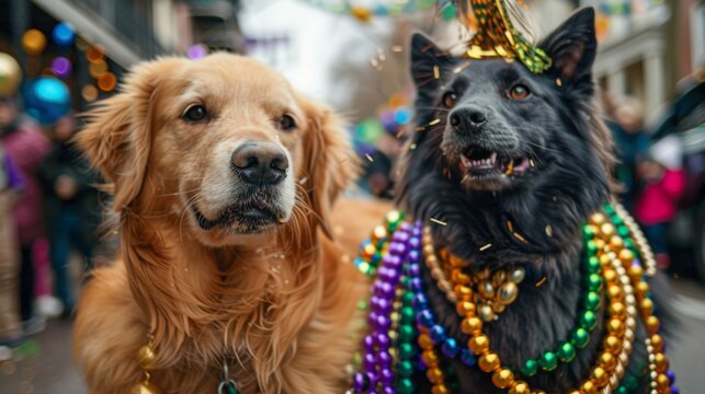 During a vibrant Mardi Gras parade