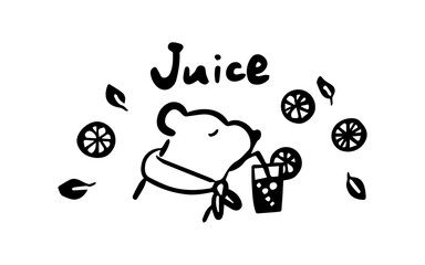 動物のドリンク挿絵（シロクマ・ジュース）