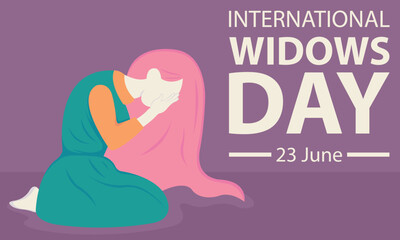 illustration vector graphic of a widow is wailing sorrow, perfect for international day, international widows day, celebrate, greeting card, etc.