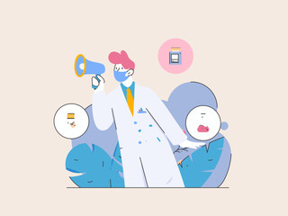 Medical characters fighting the epidemic flat vector concept operation hand drawn illustration
