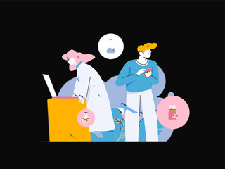 Medical characters fighting the epidemic flat vector concept operation hand drawn illustration
