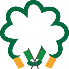 St. Patrick frame flat style