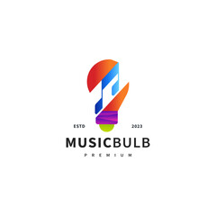 light bulb and music logo design illustration 2