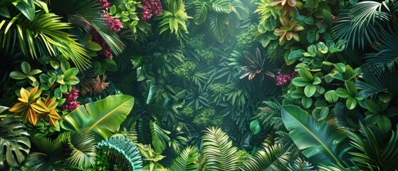 Beneath the canopy of a dense rainforest, a blank mockup of professionalism thrives, amidst the symphony of nature's vibrant colors and sounds.