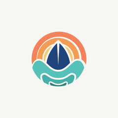 surfing vector icon logo design illustration 6
